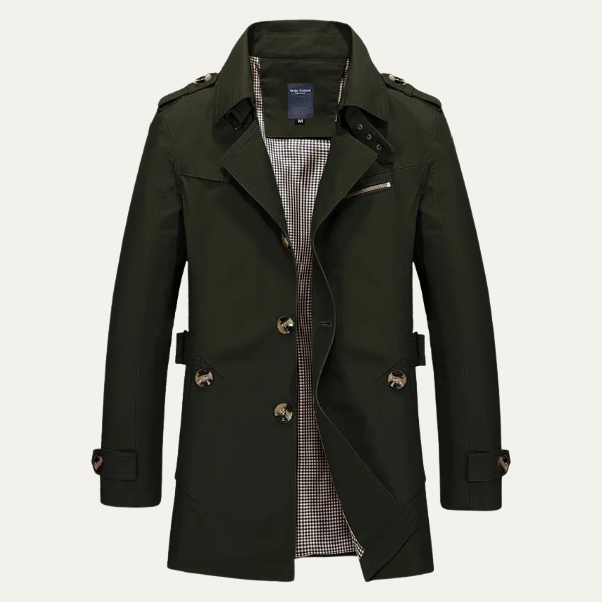 Axel | Men's Double Breasted Trench Coat Cream