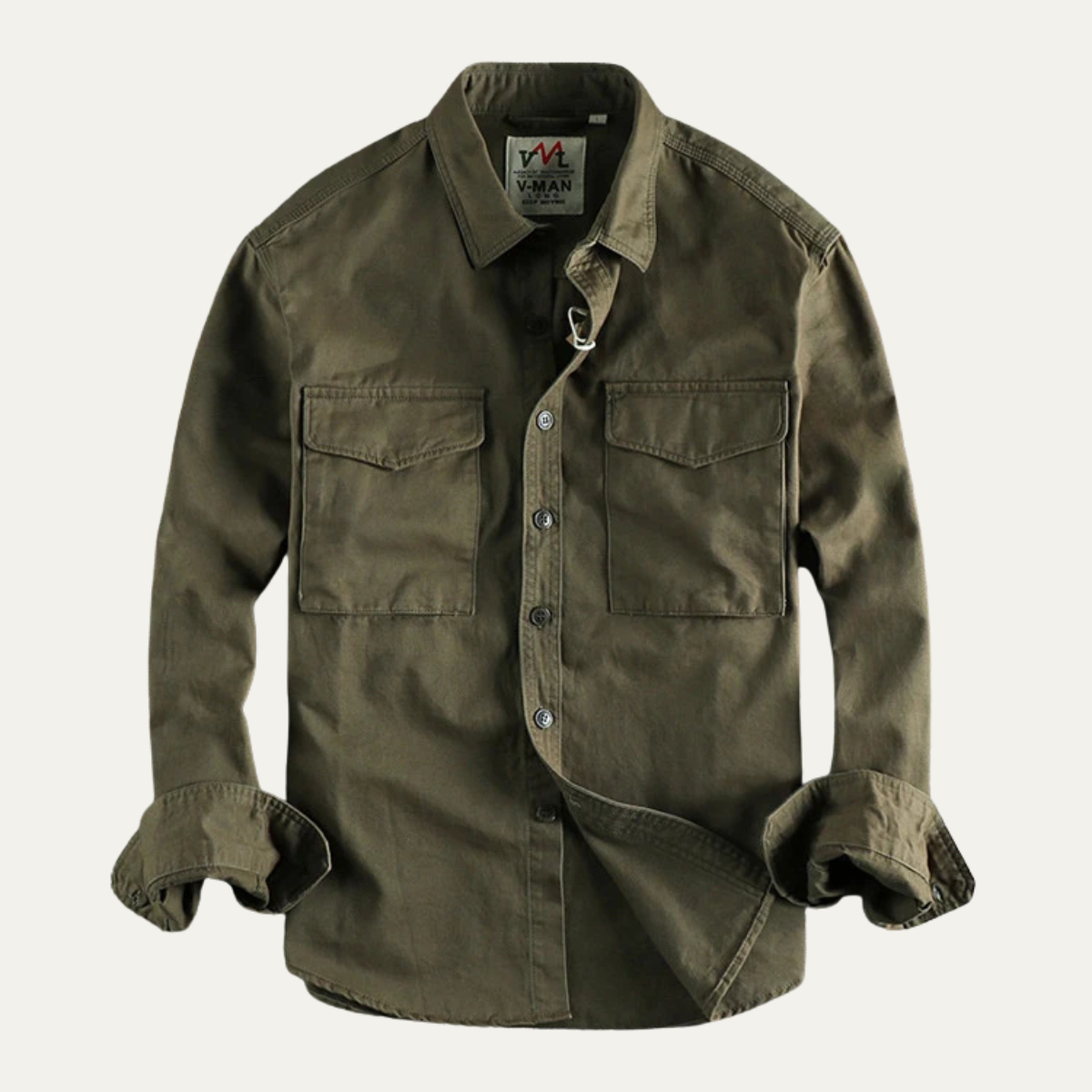 Axel | Men's Utility Canvas Shirt Jacket Tan