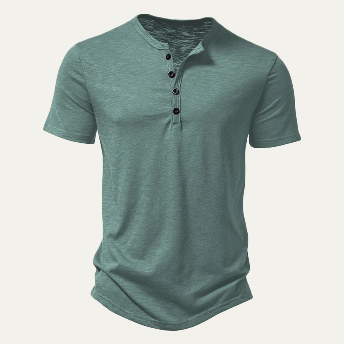 Eli | Men's Henley Shirt Sage Green Button Placket