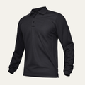 Dama Washington Beau men's long sleeve polo shirt black - front view