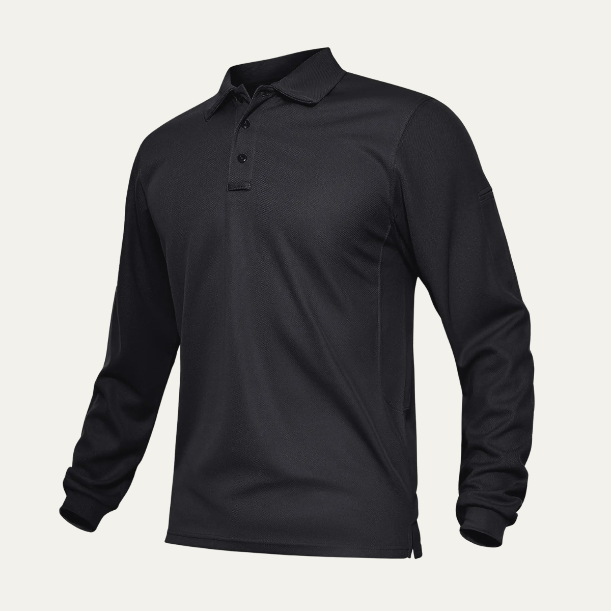 Beau | Men's Long Sleeve Polo Shirt Black