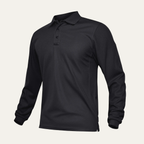 Dama Washington Beau men's long sleeve polo shirt black - front view