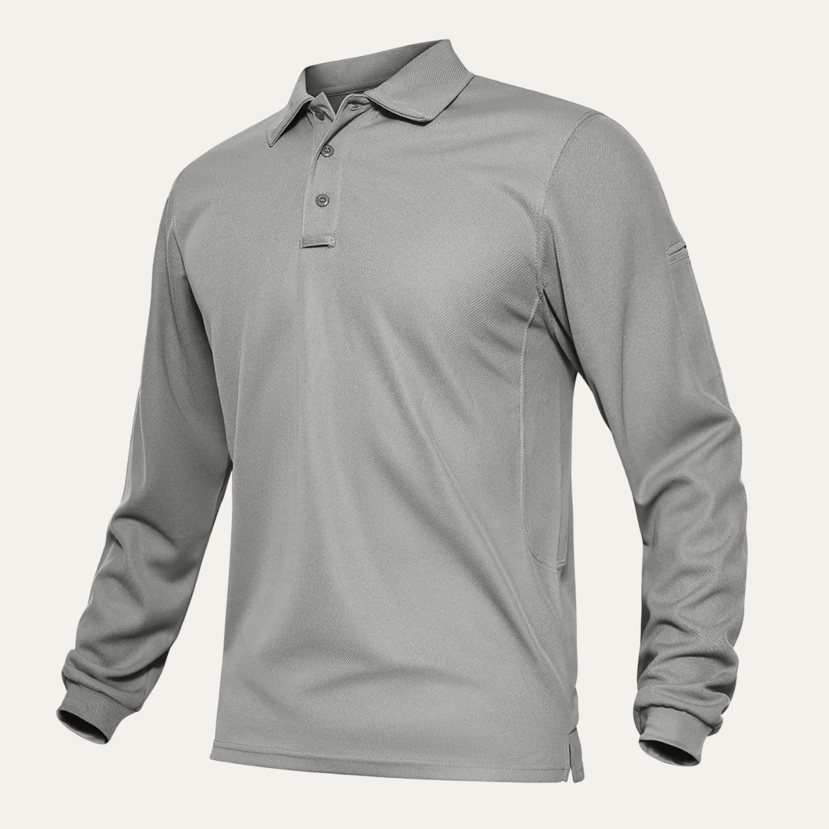 Axel | Men's Polo Shirt Gray Long Sleeve Quick Dry