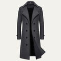 Dama Washington Wyatt men's double breasted wool trench coat gray - front view