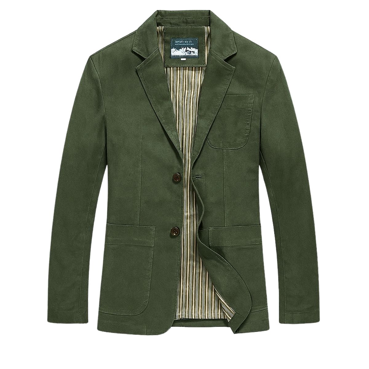 Marco | Men's Casual Trench Coat Olive Double Breasted