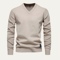 Dama Washington Axel men's v neck sweater cream long sleeve - front view