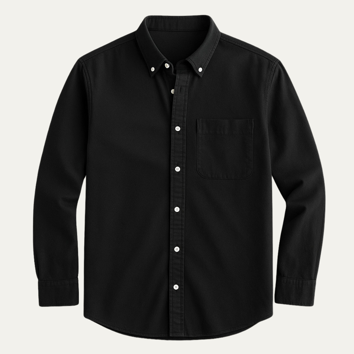 Lars | Men's Button Up Shirt Black Long Sleeve Oxford