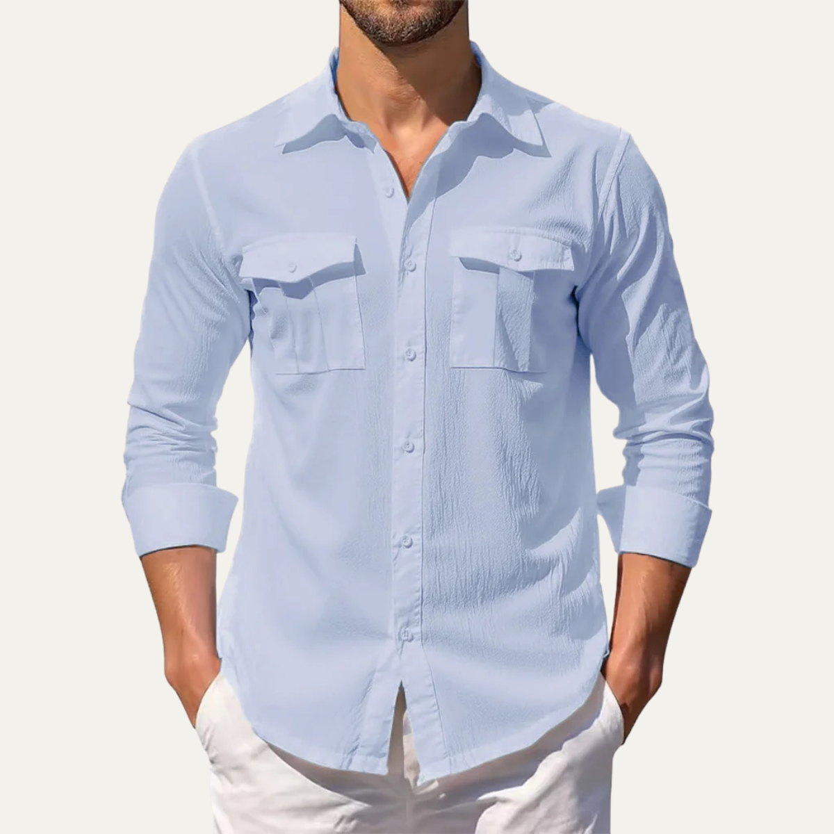 Jax | Men's Button Up Shirt Black Long Sleeve Casual