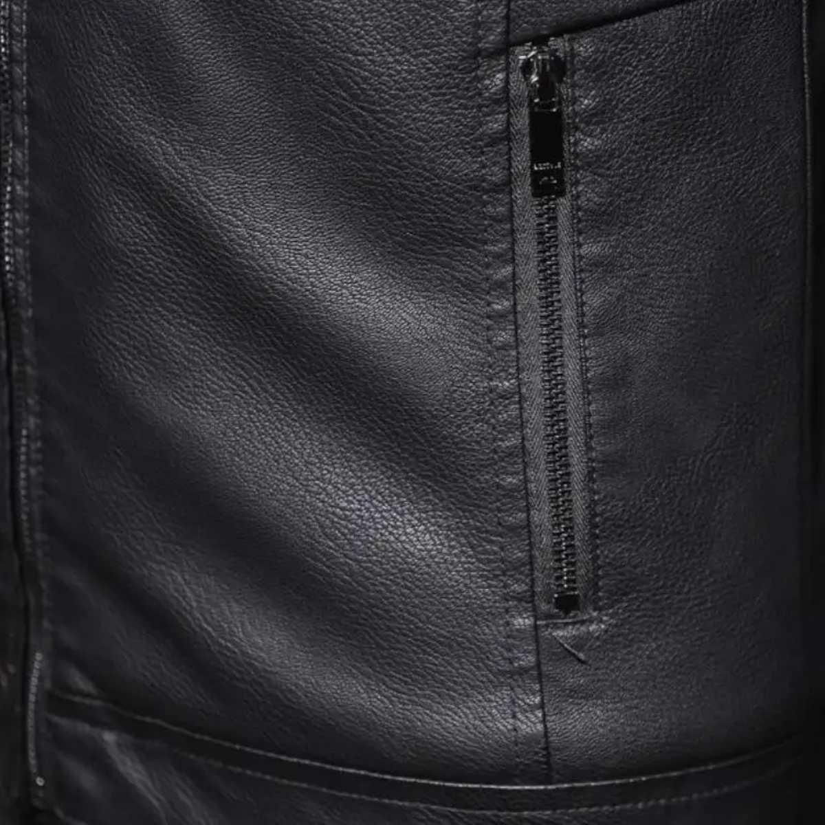 Ezra | Men's Sherpa Lined Leather Jacket Black