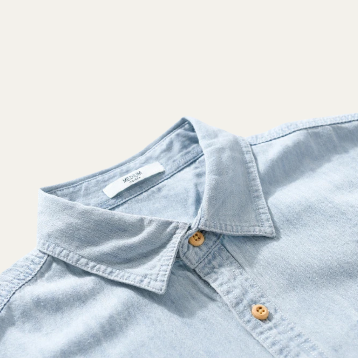 Jude | Men's Casual Denim Shirt Light Blue Short Sleeve