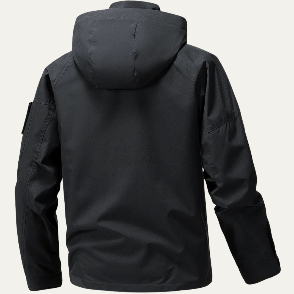Ada | Men's Windproof Rain Jacket Black Hooded Outdoor