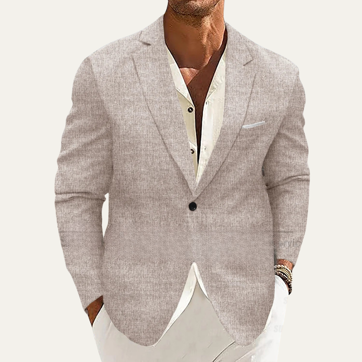 Blake | Men's Smart Casual Lightweight Linen Blazer Gray