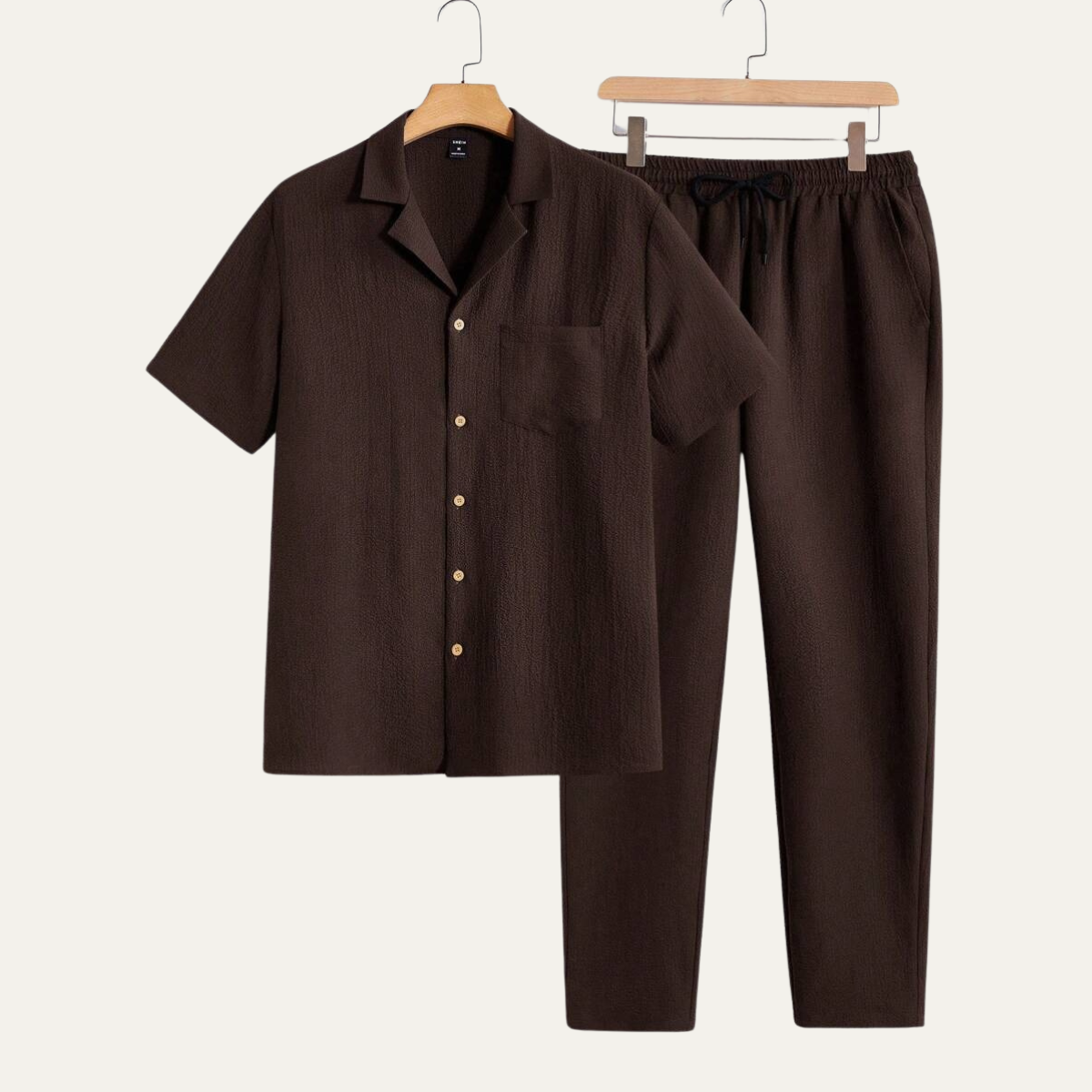 Blake | Men's Camp Collar Shirt Black Linen Short Sleeve