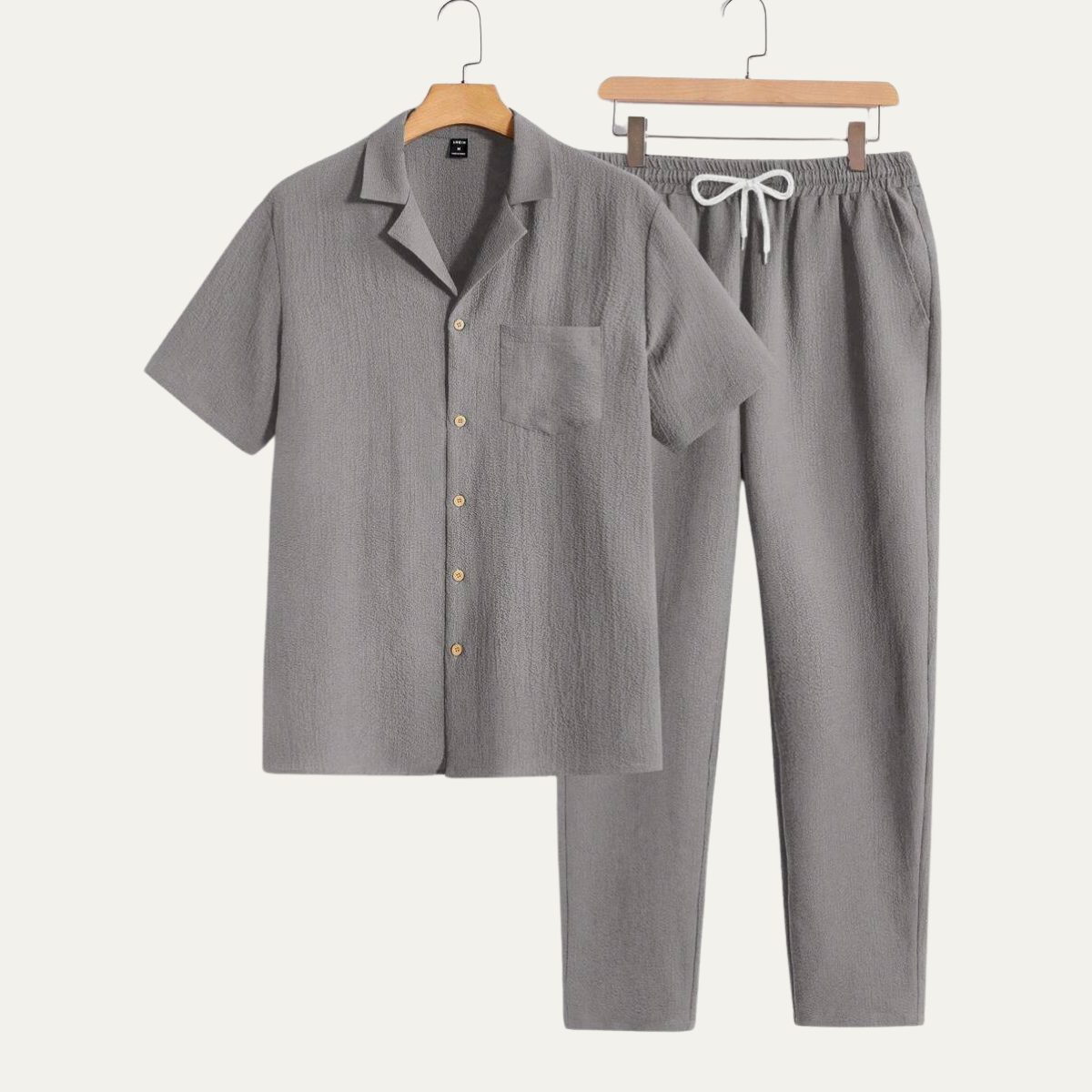 Blake | Men's Camp Collar Shirt Black Linen Short Sleeve