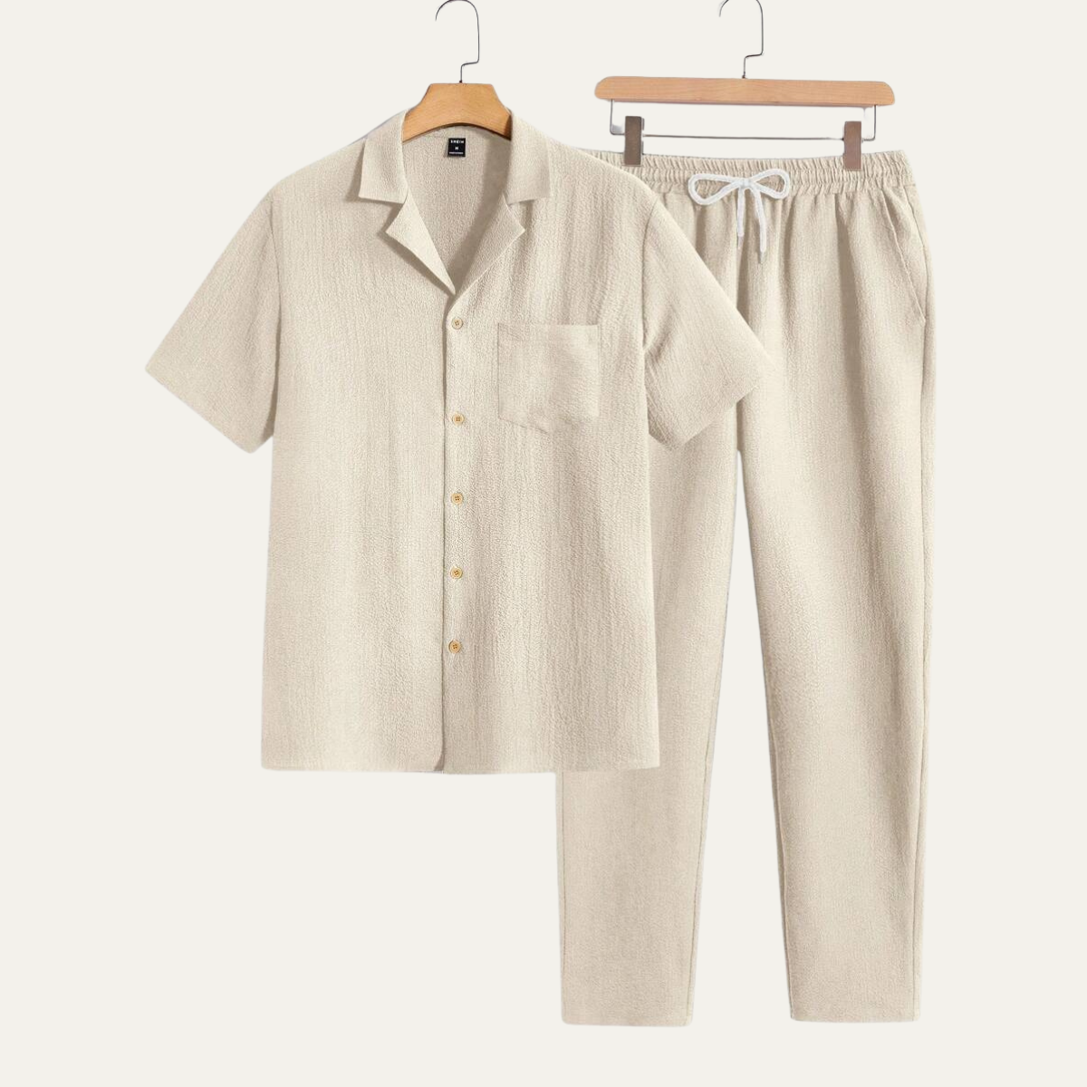 Blake | Men's Camp Collar Shirt Black Linen Short Sleeve