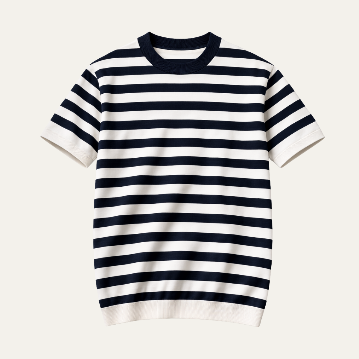 Sage | Men's Striped Crew Neck Sweater Navy White