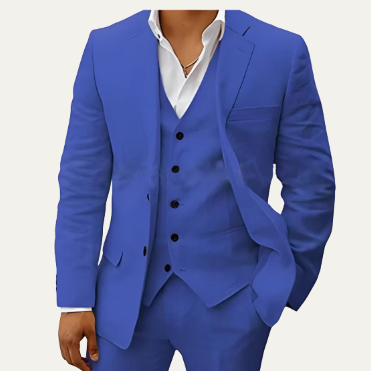 Tate | Men's Three Piece Suit Camel Tailored Blazer Vest Pants