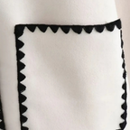 Dama Washington Sable women's wool coat cream black trim pocket detail - view 8