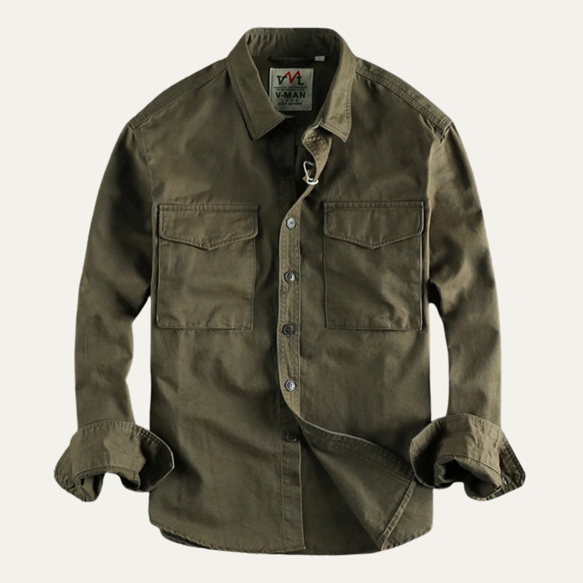 Arlo | Men's Utility Button Up Shirt Olive