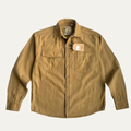 Dama Washington Axel men's denim shirt khaki button up long sleeve - front view