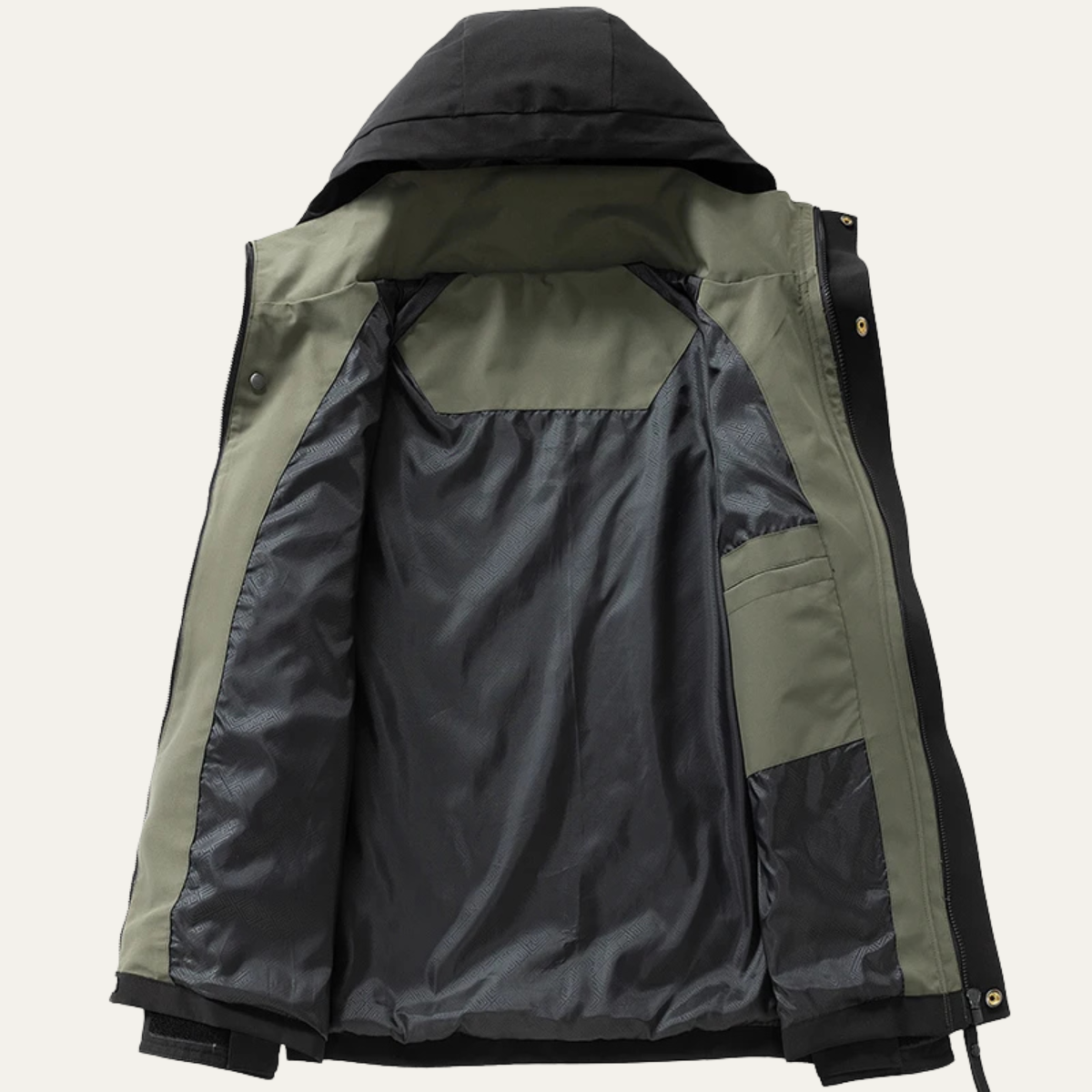 Ada | Men's Windproof Rain Jacket Black Hooded Outdoor