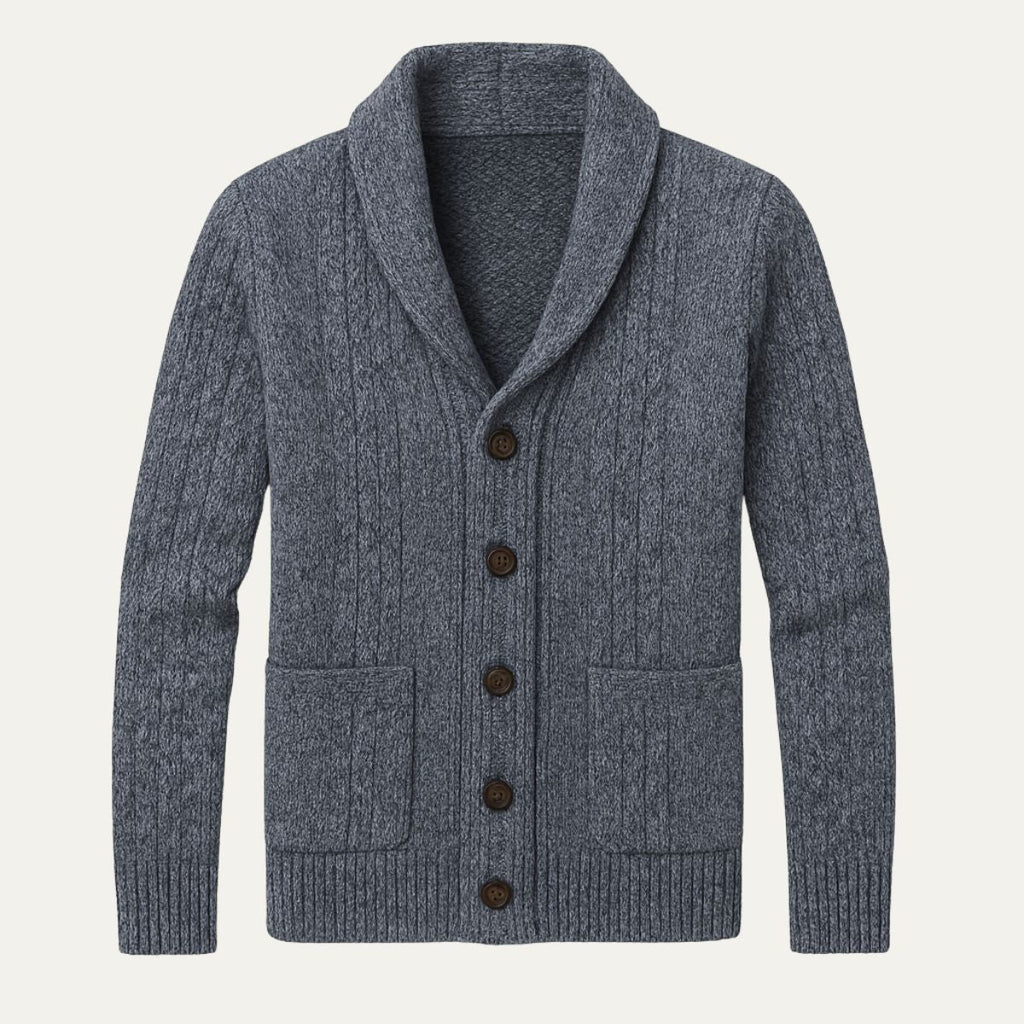 Dama Washington Rowan men's cashmere cardigan charcoal gray button up - view 3