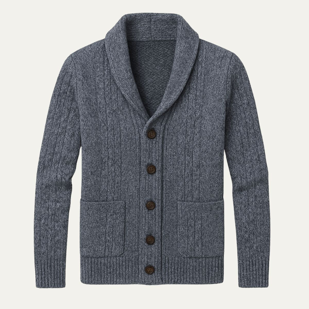 Rowan | Men's Cashmere Cardigan Charcoal Gray Button Up
