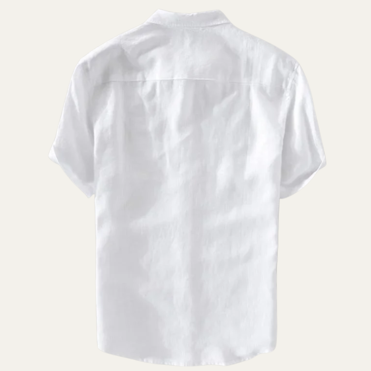 Beau | Men's Linen Shirt White Short Sleeve Relaxed Fit