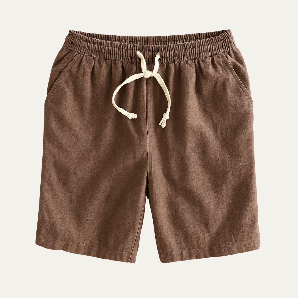 Bram | Men's Linen Shorts Cream Relaxed Fit Drawstring