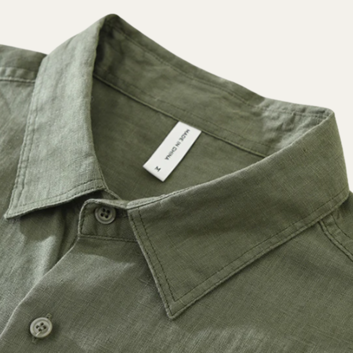 Ezra | Men's Linen Shirt Olive Green Casual Button Up