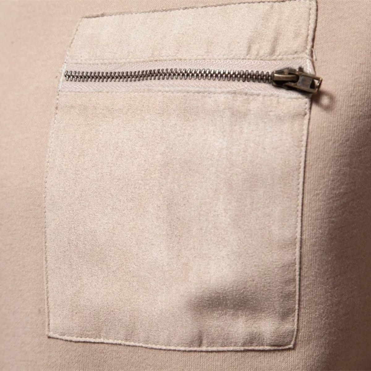Arlo | Men's Casual Crew Neck Sweatshirt Cream Chest Pocket