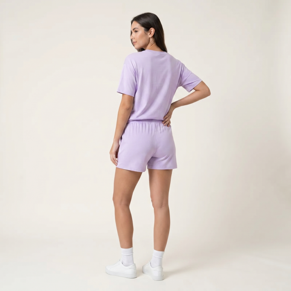 Dama Washington Isla women's lounge set lavender short sleeve shorts - view 3