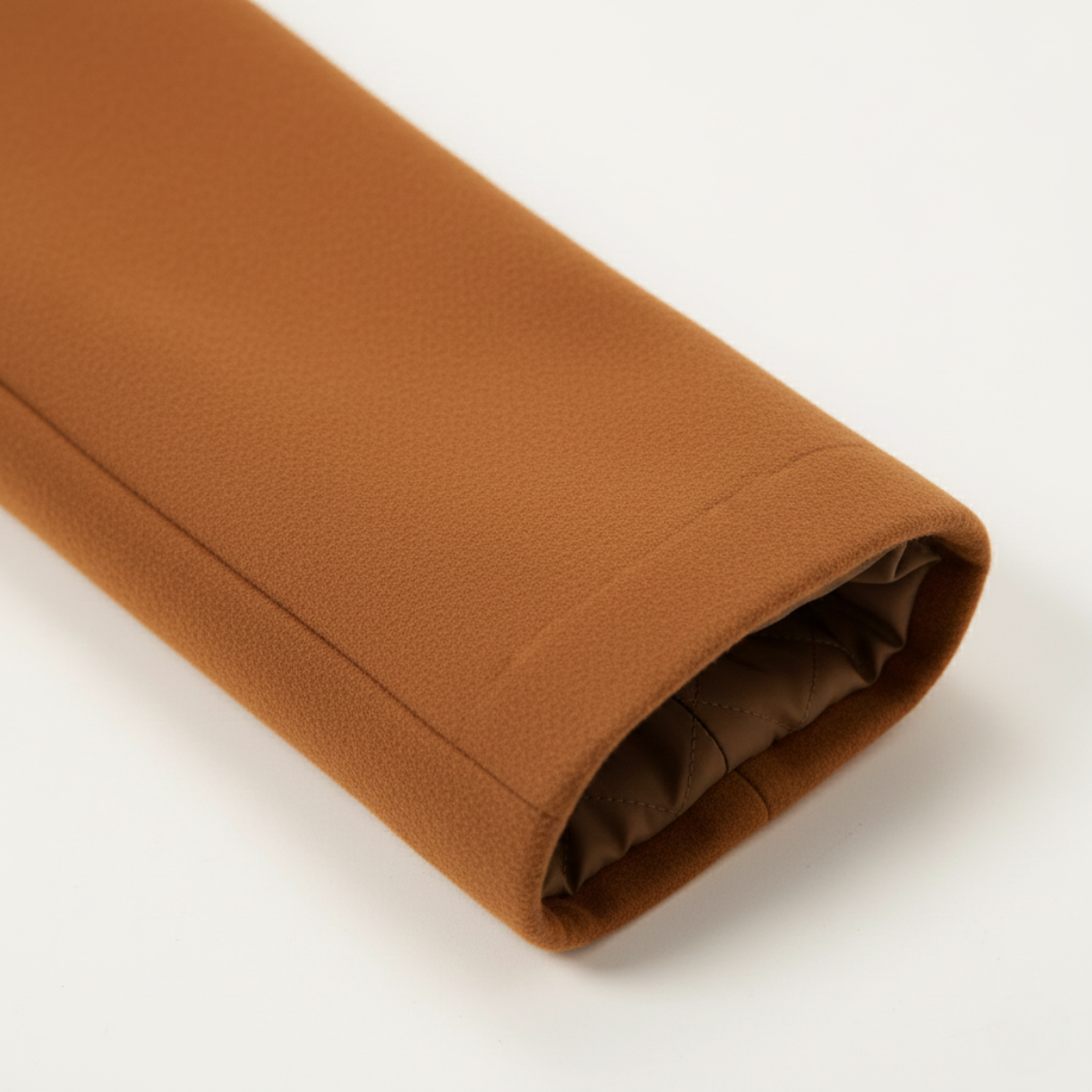 Bram | Men's Wool Overcoat Caramel Hooded Quilted Lining