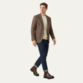 Dama Washington Blake men's platform leather ankle chelsea boots brown - front view