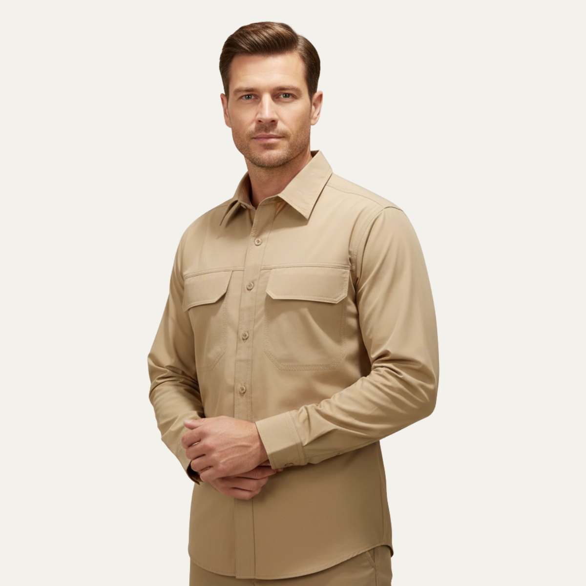 Kai | Men's Tactical Button Up Shirt Sage Green Long Sleeve