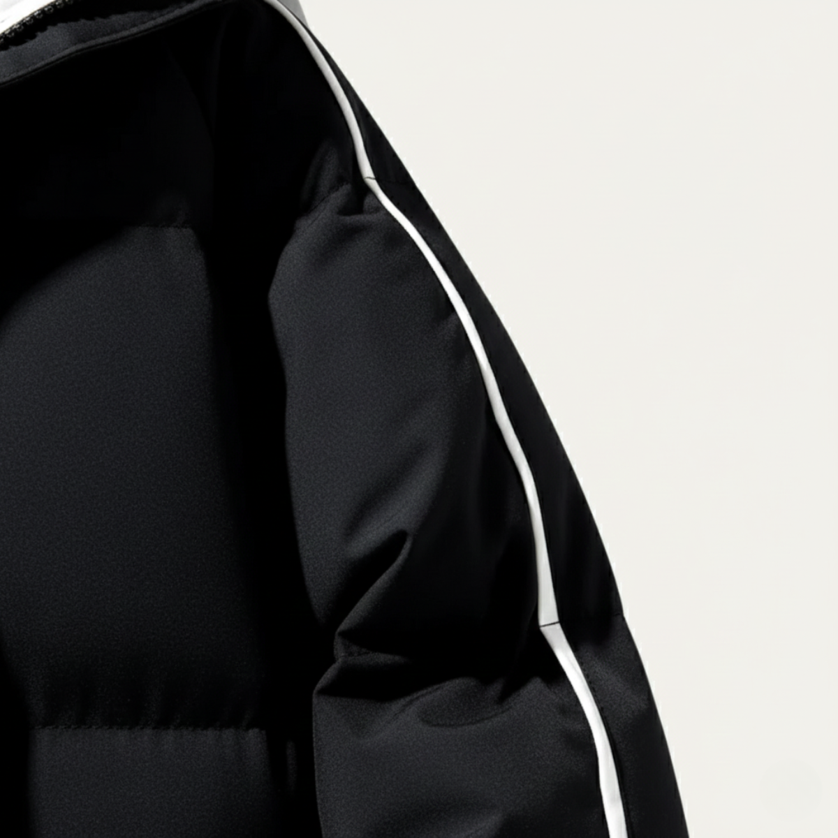 Jude | Men's Puffer Jacket Black White Hooded Waterproof