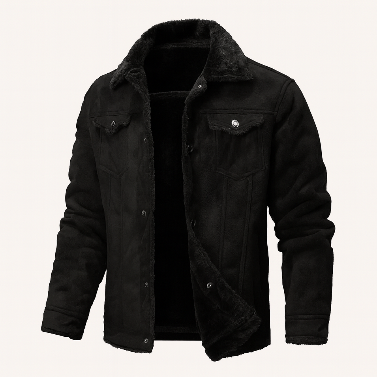 Axel | Men's Sherpa Lined Suede Jacket Camel