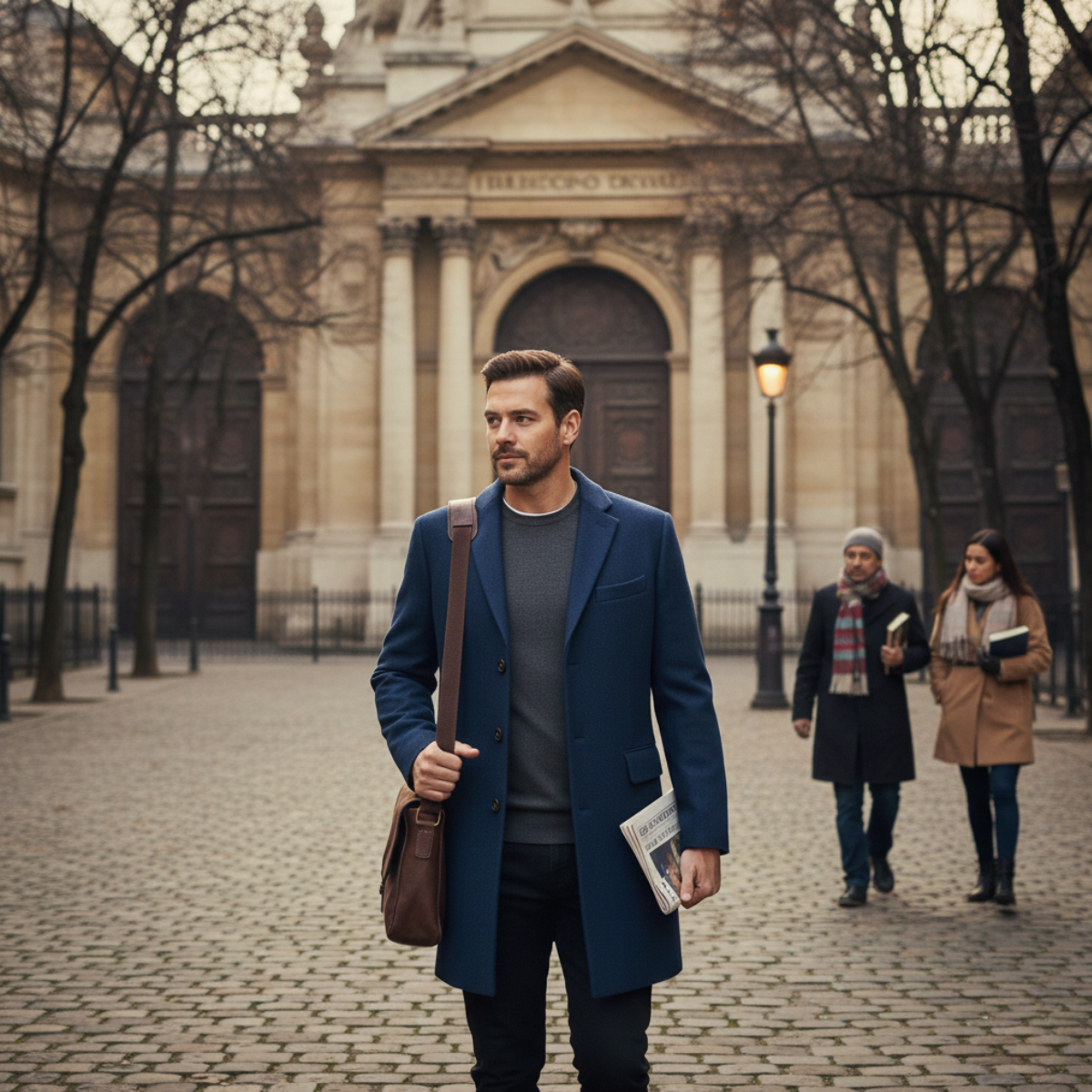Blake | Men's Smart Single Breasted Wool Overcoat Black