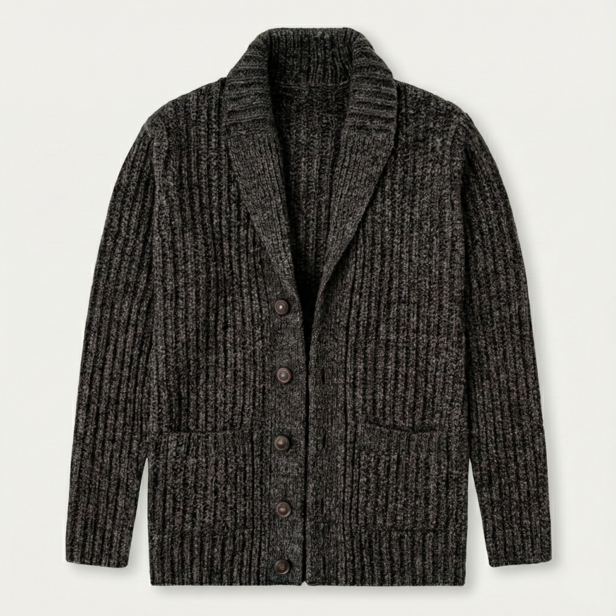 Lex | Men's Chunky Cable Knit Cardigan Burgundy Shawl Collar