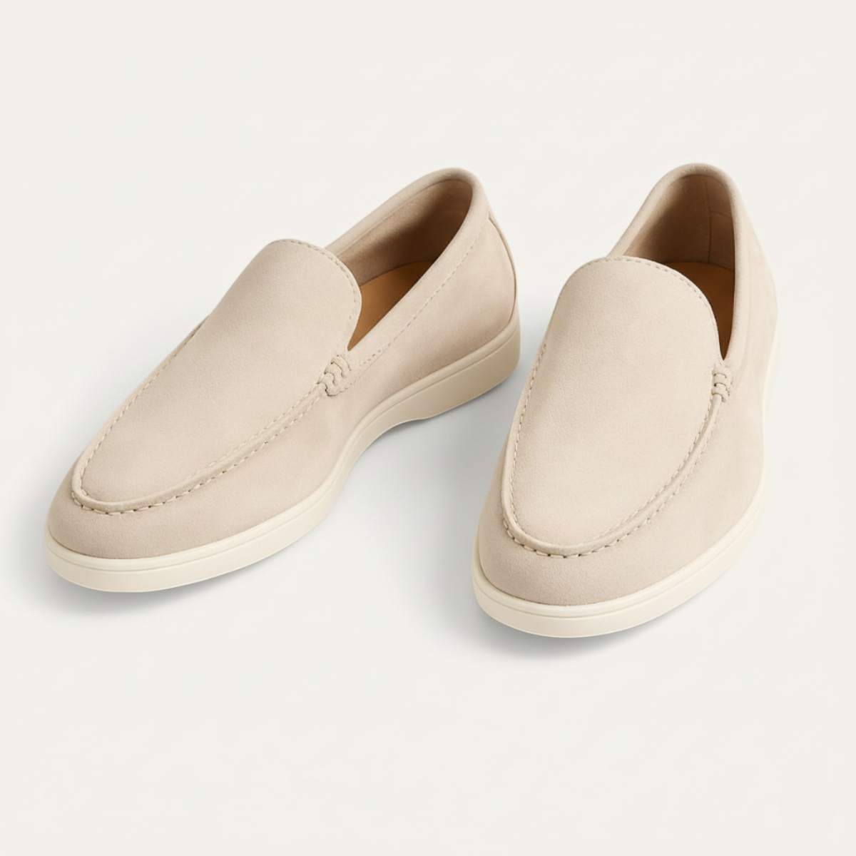 Axel | Men's Suede Loafer Cream Casual Slip On