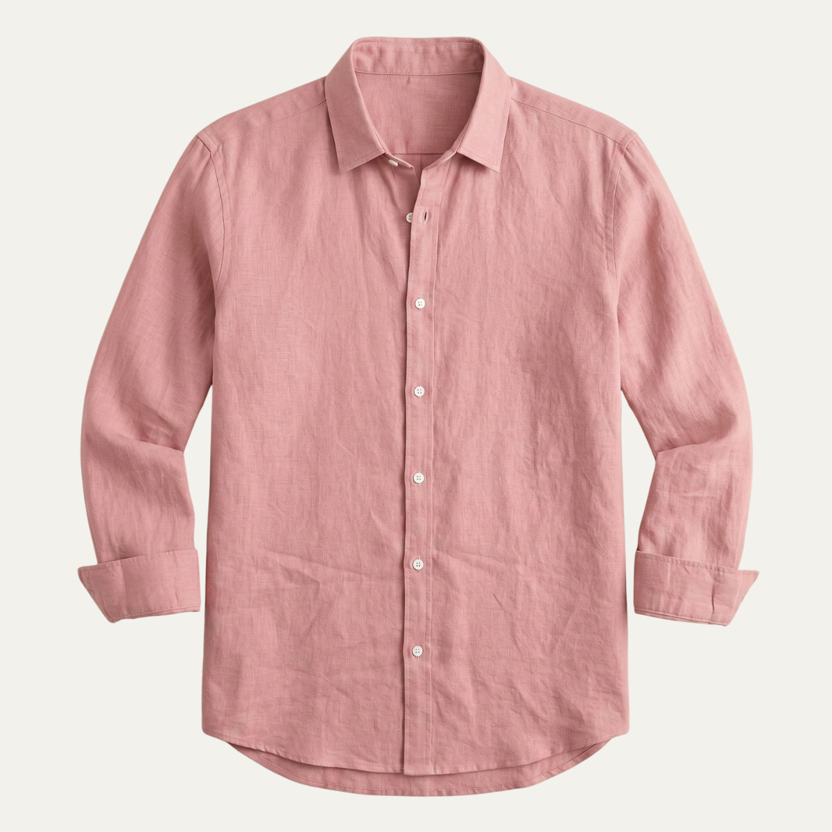Kai | Men's Linen Button Up Shirt Light Blue Long Sleeve