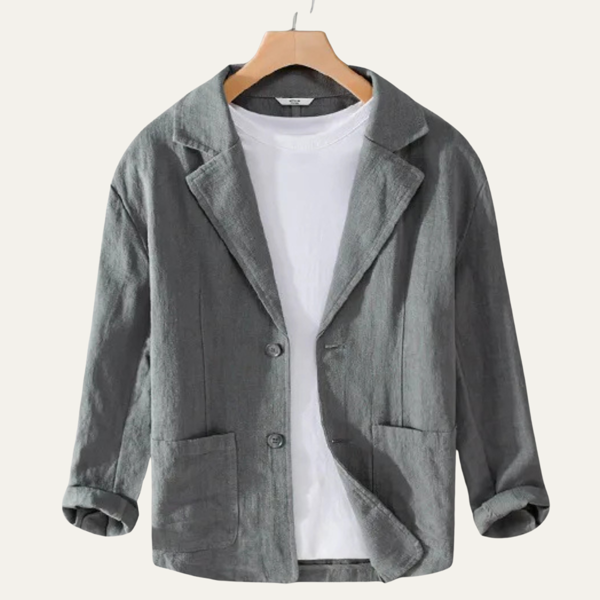 Beau | Men's Linen Blazer White Casual Button Up