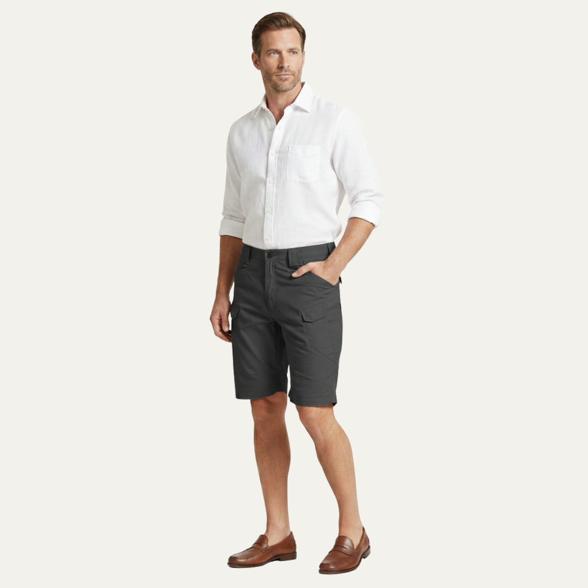 Ash | Men's Cargo Shorts Charcoal Gray Tailored