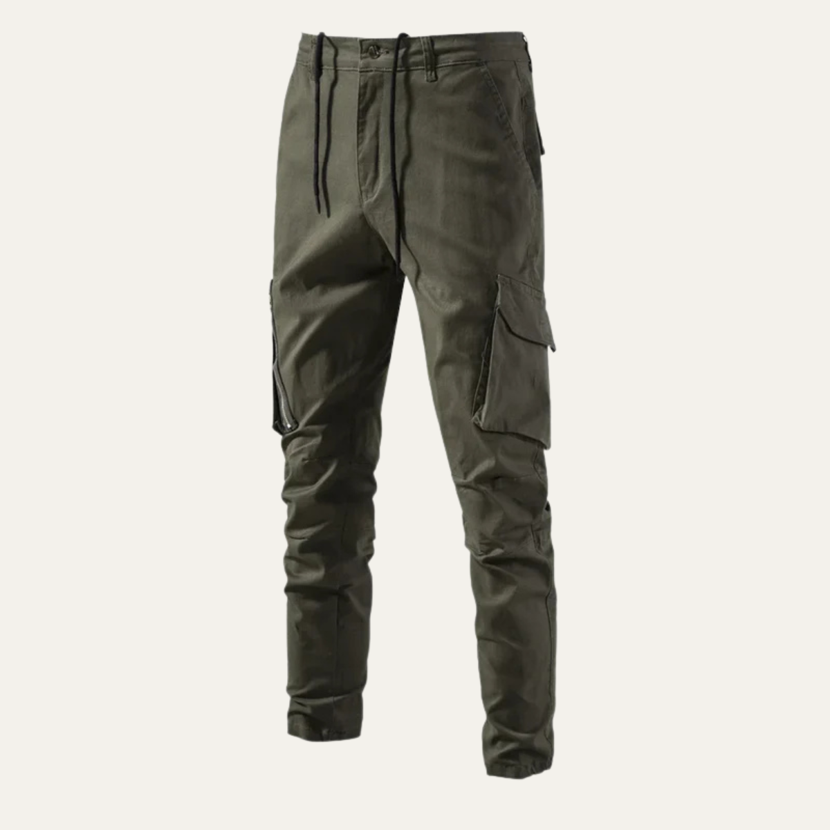 Axel | Men's Cargo Pants Olive Green Slim Fit Tapered