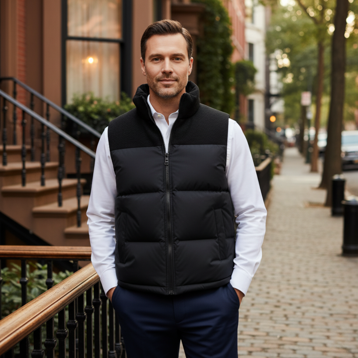 Axel | Men's Quilted Puffer Vest Black Charcoal