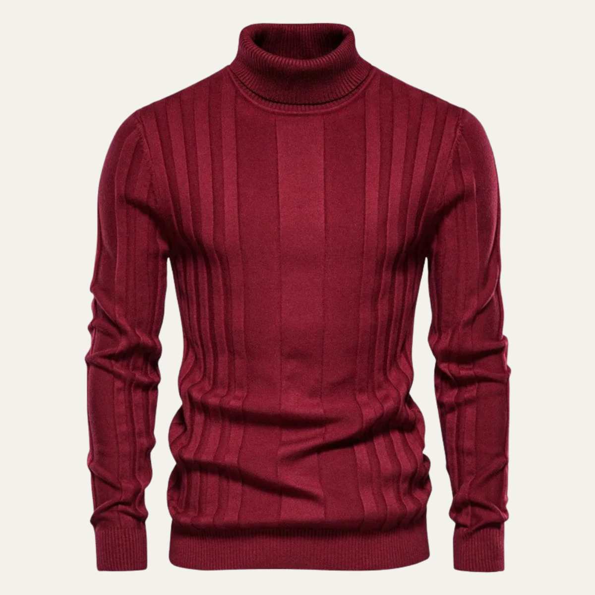 Ezra | Men's Turtleneck Cable Knit Sweater Black