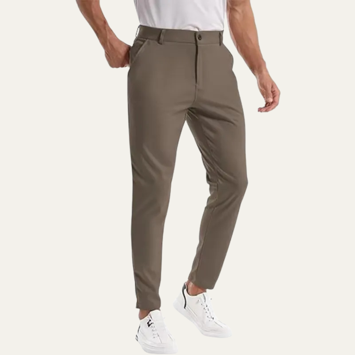 Axel | Men's Slim Fit Dress Pants Taupe