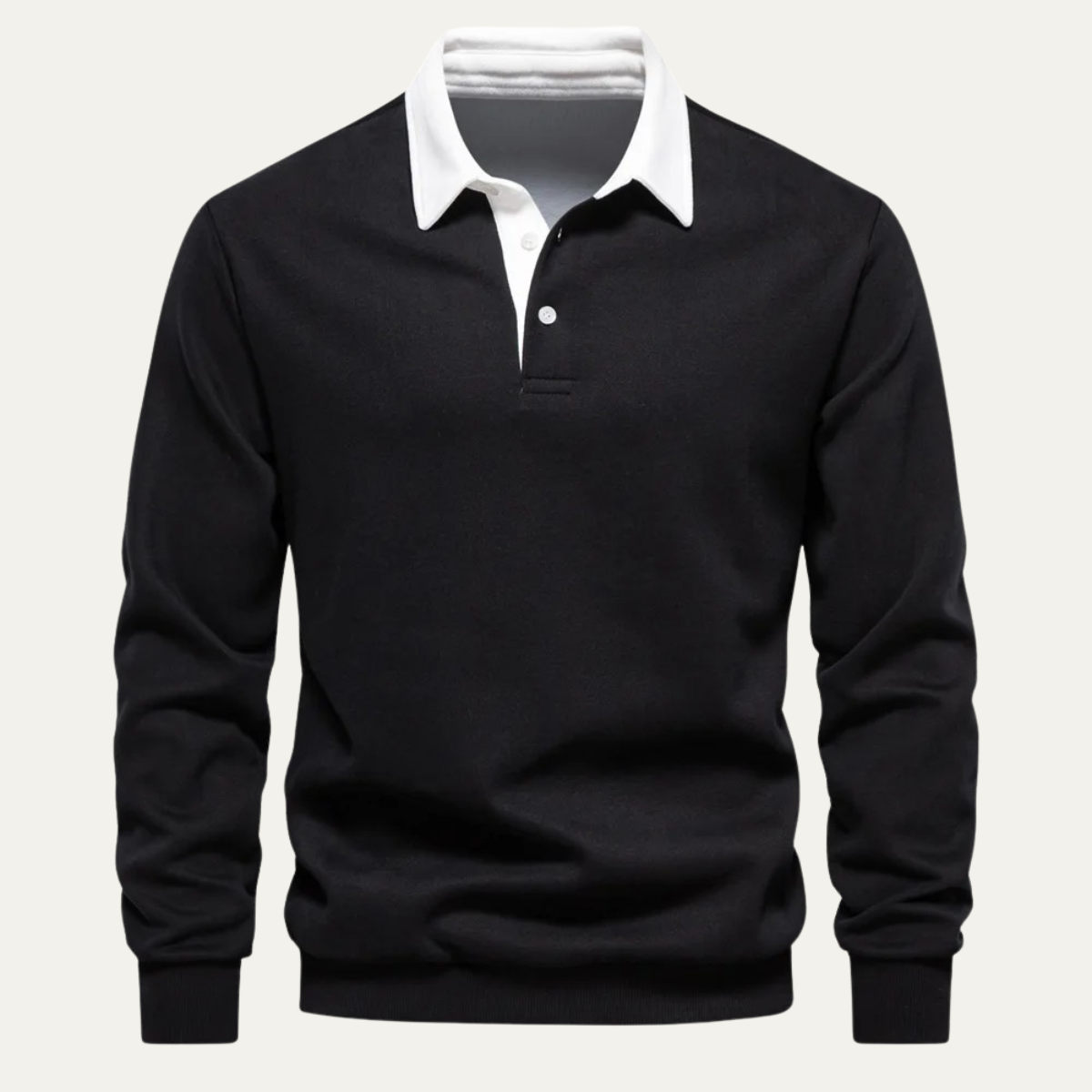 Ash | Men's Smart Casual Polo Collar Sweater Navy White