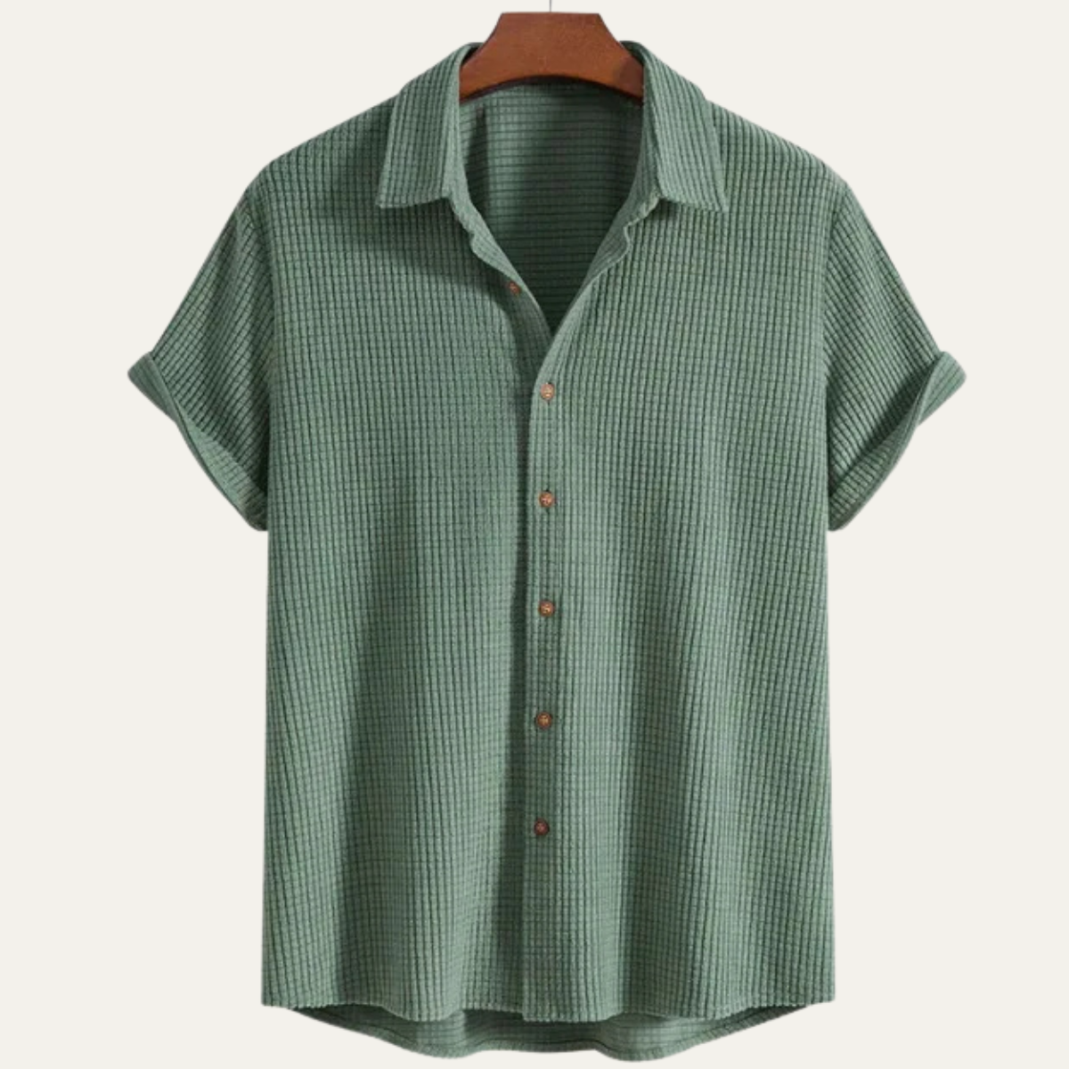 Callum | Men's Lounge Set Sage Green Ribbed Short Sleeve