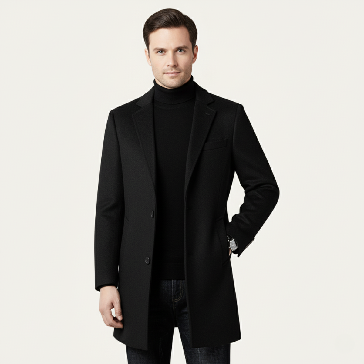 Voss | Men's Casual Wool Blazer Gray Long Tailored